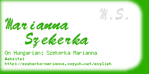 marianna szekerka business card